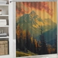 thumbnail image 6 of Orinice Mountain Sunset Trees Bathroom Decor Set Polyester Fabric Shower Curtain with Hooks 69x72, 6 of 7