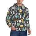thumbnail image 2 of Naloa Moose Squirrel owls tree Men's Casual Hooded Collar Drawstring Hoodies Pullover Sweatshirts Casual Long Sleeve Shirts-3X-Large, 2 of 7