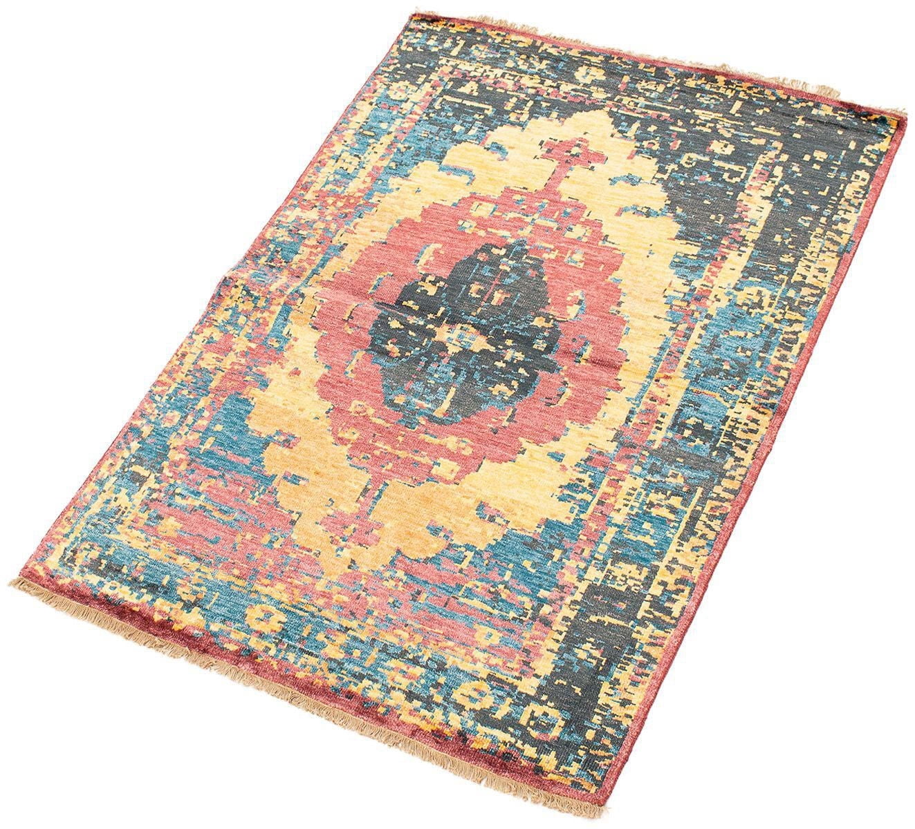 ECARPETGALLERY Tapis Noué à la Main pour Salon, Salle à Manger et Chambre à Coucher Transitionnel Collection Jules Oushak 4'8" x 6'7" en Brun