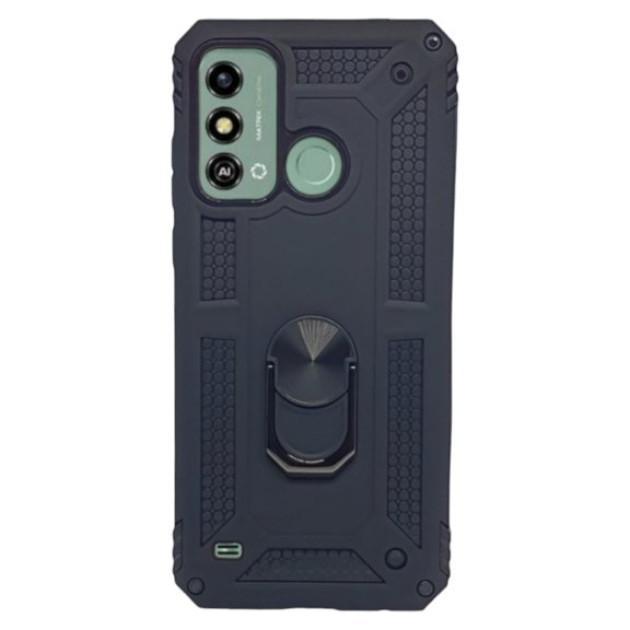 Funda Uso Rudo Cely Vesmir con Anillo Magnético Para ZTE A53 Negro Más 2 Micas de cristal