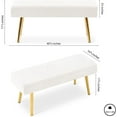 thumbnail image 7 of NORDICANA Modern Entryway Bench Teddy Velvet Upholstered End of Bed Bench Tufted Ottoman Bench Dining Bench with Thick Cushion Seated for Living Room, Bedroom, 7 of 7