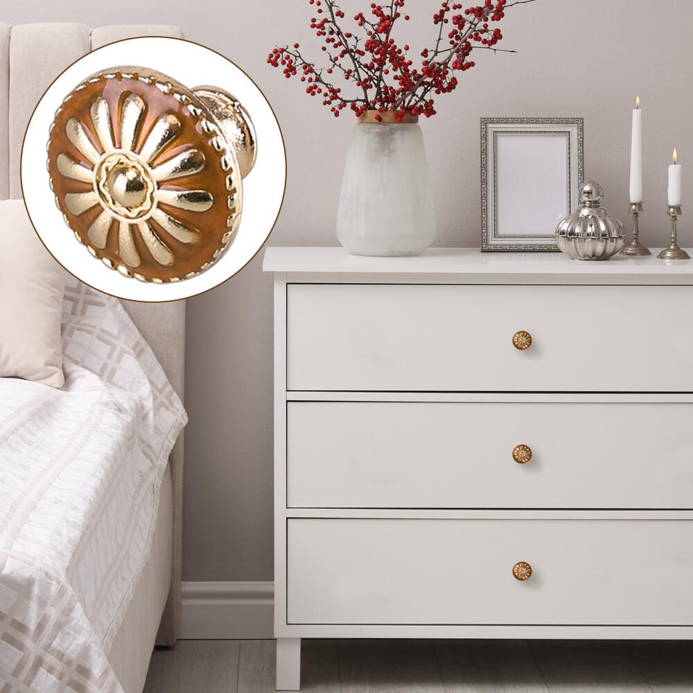 FGY 10-Piece Round Cabinet Knobs, Metal, Orange, 1.18in photo 5