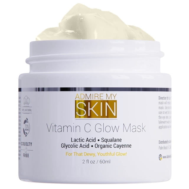 Mascarilla facial Admire My Skin, iluminadora con vitamina C, 60 ml, con escualano
