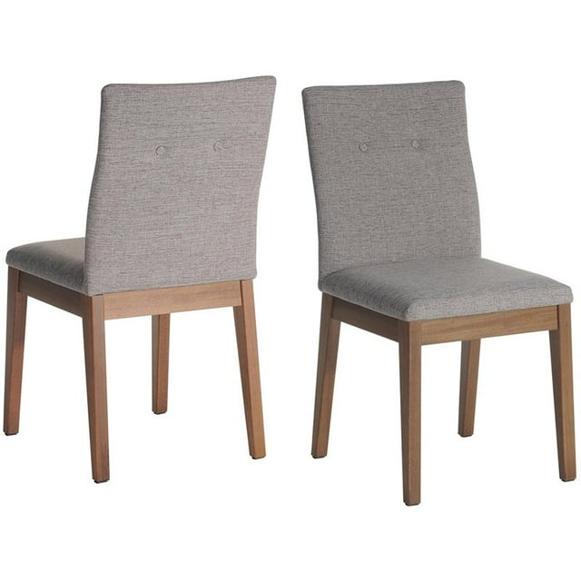 Manhattan Comfort Chaise d'Appoint Leroy en Gris (Lot de 2)