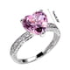 thumbnail image 3 of Anillo de boda nuevo con incrustaciones de circonitas y diamantes en forma de corazón. Joyería de compromiso para mujer., 3 of 6