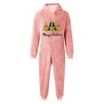 thumbnail image 4 of FAOWME Big Kids Girls Hooded Jumpsuits Long Sleeve Christmas Tree Print Zipper Plush Warm Soft Romper Bodysuits For Daily Wear Pink 5-6 Years, 4 of 4