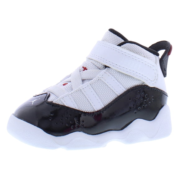 Nike Jordan 6 Rings Leather Infant/Toddler Shoes Size 5, Color: White/Varsity Red/Black
