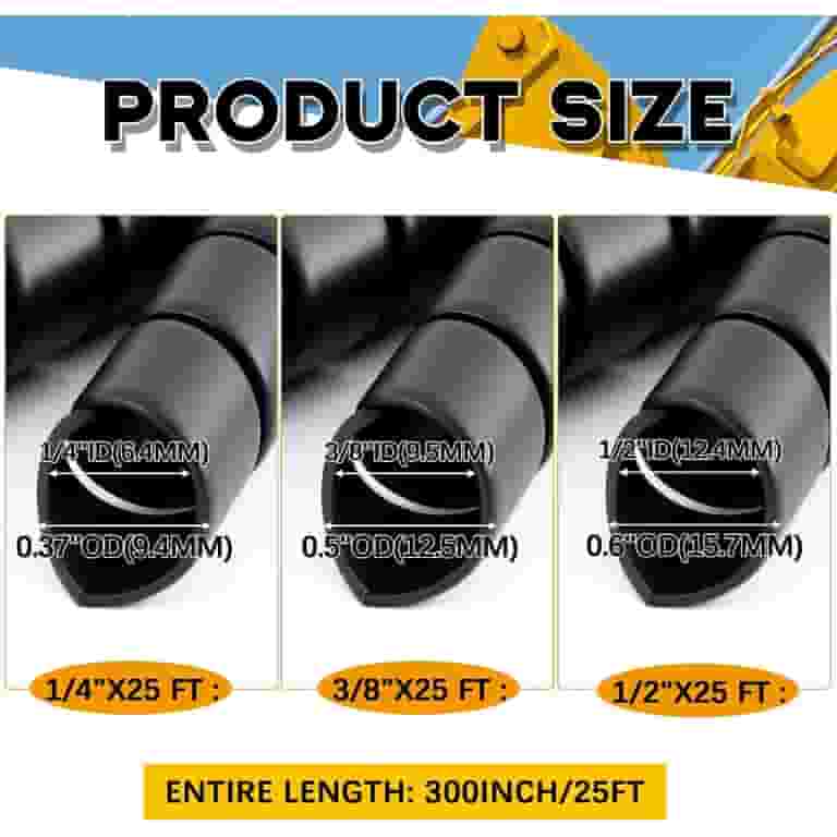 Avoid Iamge 3 Pcs Spiral Wrap Cable Protector, Safe 1/4''+1/2''+3/8'' Od x 25' Pre ...