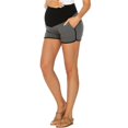 thumbnail image 4 of Ecavus Maternity Shorts Casual Stretchy Pregnancy Pants Dark Grey L, 4 of 4