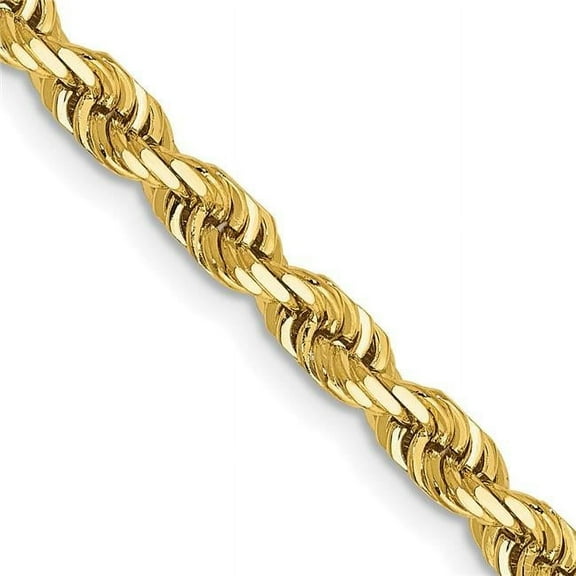 Finest Gold 14K Yellow Gold 4 mm Diamond-Cut Quadruple 20 in. Rope Chain