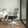 thumbnail image 2 of Flash Furniture Kelista Mid-Back Black Mesh Swivel Ergonomic Task Office Chair with White Frame and Flip-Up Arms, 2 of 15