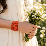 Sunsoul by Touchstone Colorful 2 Dozen Bangle Collection Indian Bollywood Textured Light Orange Designer Jewelry Special Large Size Bangle Bracelets Set Of 24 In Antique Gold Tone For Women