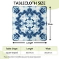 thumbnail image 2 of Blue White Tie Dye Mandala Pattern Square Fitted Tablecloth with Elastic Edge,Square Table Cover,Washable Elastic Table Cover for Home Kitchen Party Decor 36"x36", 2 of 6