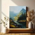 thumbnail image 6 of Mountain River Oil Painting Canvas Print, Suitable for Living Room, Bedroom, Dining Room, Office, Cabin Decor, 6 of 8