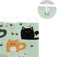 thumbnail image 5 of FREEAMG Cute Cartoon Cat Shower Curtain with Hooks, Waterproof Washable Fabric Shower Curtain for Bathroom Bathtub Decor, 60"x 72", 5 of 6