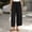 Black, variant on Women Drawstring Waist Cropped Harem Pants Vertical Pleated Seams Loose Roomy Fit for Suburban Picnics And Backyard All Day Relaxation Army Green S