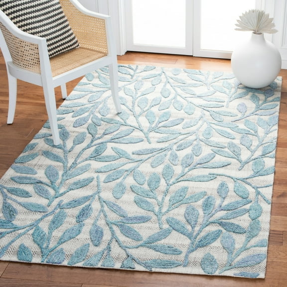 SAFAVIEH Southampton Angel Floral Area Rug, Blue, 6' x 6' Square