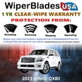 thumbnail image 2 of 2023 Infiniti QX80 Beam Wiper Blades Wipers w/1yr Warranty (Set of 2) (WiperBladesUSA), 2 of 5
