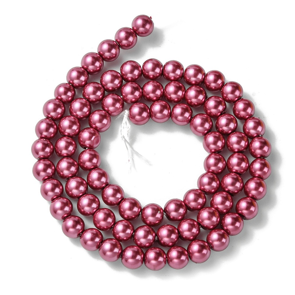 20 Strand Eco-Friendly Dyed Glass Pearl Beads Strands Grade A Round Cotton Cord Threaded 6mm Hole: 1.2~1.5mm about 70pcs/strand 15.7 inch