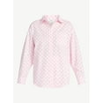 thumbnail image 5 of No Boundaries Sleepwear Woven Cotton Button-Down Shirt, Women's XS-XXL, 5 of 5