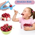 thumbnail image 2 of Cherry Pitter Tool for Kids, Heavy-Duty Cherry Pitters Corer Tool with Space-Saving Lock Design, Multi-Function Cherries Stoner Seed Remover Tool for Making Cherry Jam (Blue), 2 of 7