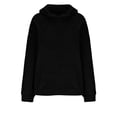 thumbnail image 3 of ZZwxWA Women's Fluffy Soft Fleece Sweaters Casual Comfortable Fuzzy Hooded Sweatshirt Solid Long Sleeve Sherpa Pullover Tops, 3 of 5