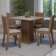 thumbnail image 2 of Juego de Comedor Mesa con Tablero de Madera 4 Sillas Marrón/Crema/Sintético Beige Samara Madesa, 2 of 5
