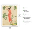 thumbnail image 2 of Hawaiian Pretty Lady (Wahine Uʻi) in Red Dress - Vintage Hawaiian Airbrush Art by Gill c.1930s - Fine Art Matte Paper Print (Unframed) 24x32in, 2 of 4