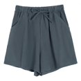 thumbnail image 3 of Jxximdong Shorts for Women Womens Casual Drawstring Sweat Shorts Elastic Waist Running Workout Shorts With Pockets Gray M Pants, 3 of 5