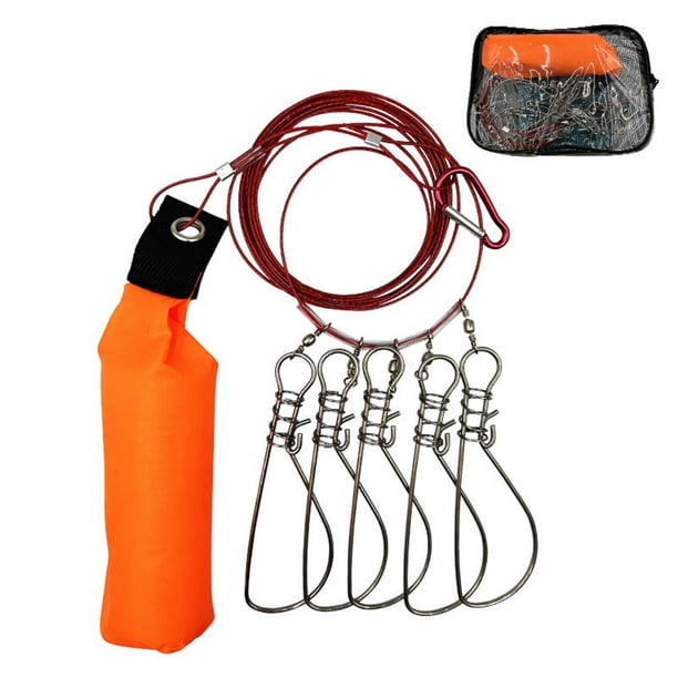 Ourlova Fishing Stringer Live Fish Lock, Aluminum Alloy + Silicone Fish  Stringer Clip, Fish Wire Rope Cable, Fishing Holder Kit With High Strength  10/ 5 Buckles 