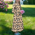 thumbnail image 3 of DISNIMO Halloween Blak Cat Long Sleeve Dress for Girls Dresses for Kids 9-10 for School Dresses for Girls Long Sleeve Mini Dress for Kids Swing Dress Long Sleeve Crew Neck Dress Pockets, 3 of 7