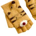 thumbnail image 4 of ZPYESWOW Toddler Kids Short Knitted Gloves Winter Thick Fleece Lining Mittens Winter Cute Tiger Clamshell Gloves Kids Gloves Winter for Toddler Boy, 4 of 4