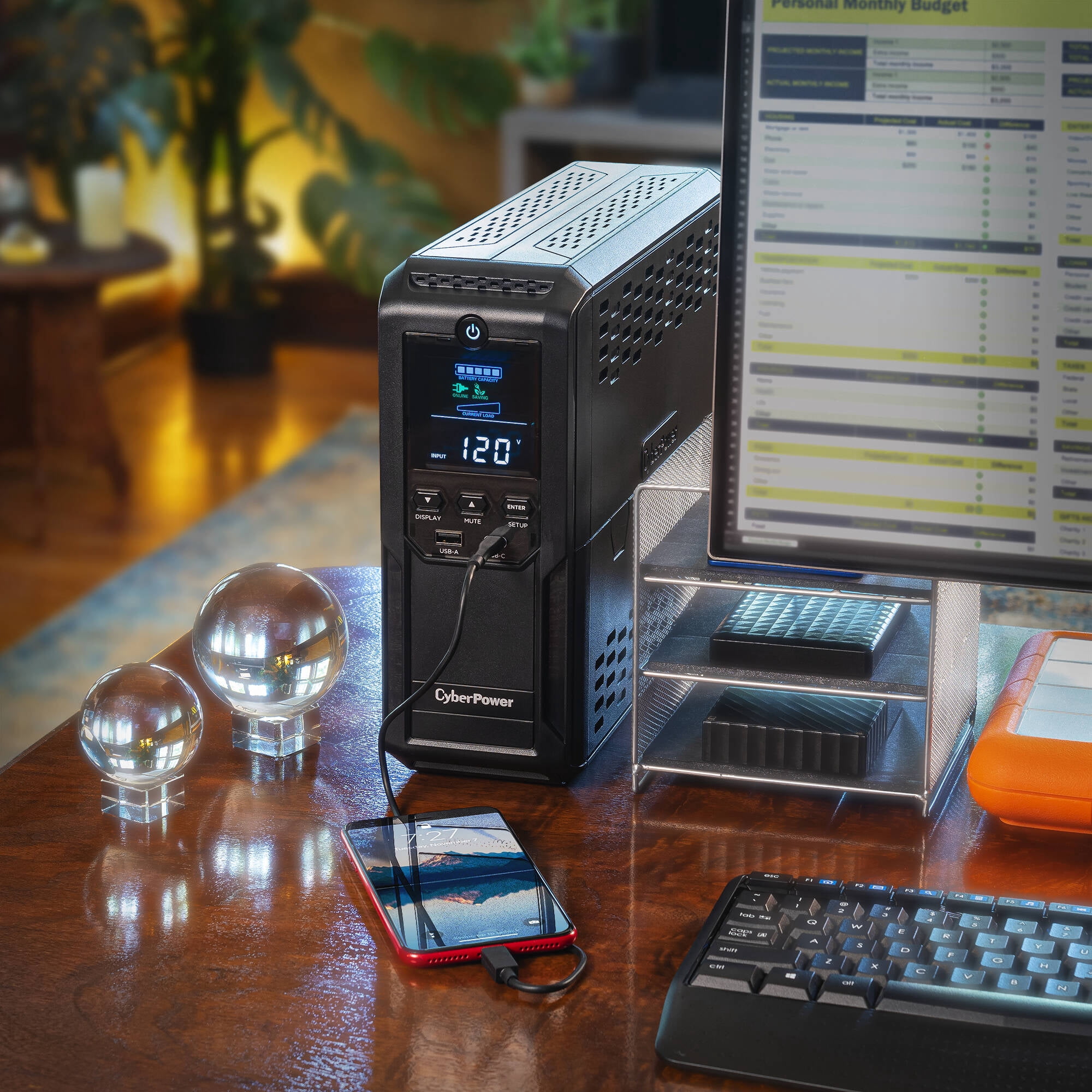 Restored CyberPower CP1500AVRLCD3-R 1500VA/900W, 12 Outlets, 2 USB Ports, AVR, Intelligent LCD Mini Tower UPS System, Black (Refurbished)