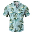 thumbnail image 5 of Hawaiian Mens Shirts Short Sleeve Ocean Wave Print Button Down Shirts Casual Stylish Beach Vacation Blouses, 5 of 7