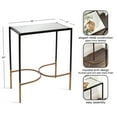 thumbnail image 5 of Kate and Laurel Catriona Modern Glam Metal Skinny Side Table, 19 x 11 x 24, Black and Gold, Rectangular Slim Living Room End Table with Geometric Base for Use as Bedroom Accent or Entryway Decor, 5 of 9