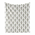thumbnail image 1 of Tribal Soft Flannel Fleece Throw Blanket, Mayan Cultural Geometric Motifs, Cozy Plush for Indoor and Outdoor Use, 50" x 60", Amber Black and White, by Ambesonne, 1 of 6