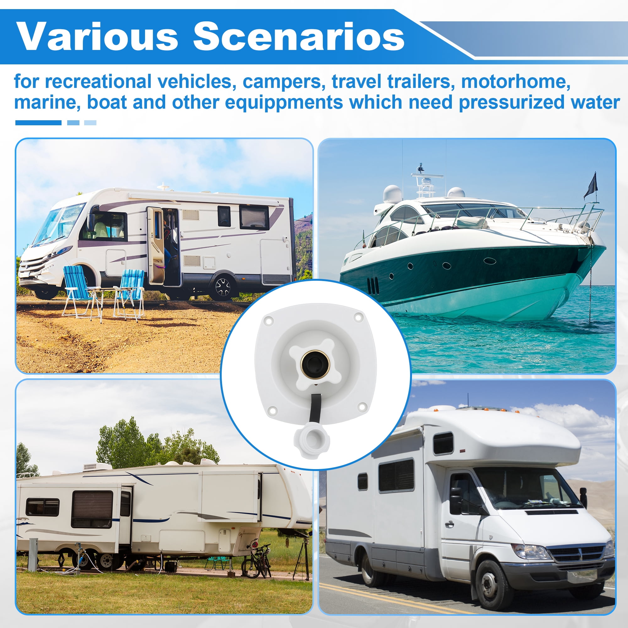 Unique Bargains RV Marine Camper Trailer Motorhome Dustproof City Water Inlet Connection