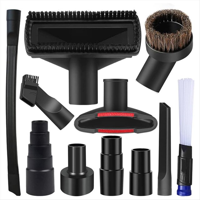 Kit de Accesorios Universales para Aspiradora, 11 Uds., Adaptador de Manguera de Plástico para Aspiradora en Seco y Húmedo, Accesorios para Aspiradoras de 1-1/4 Pulgadas