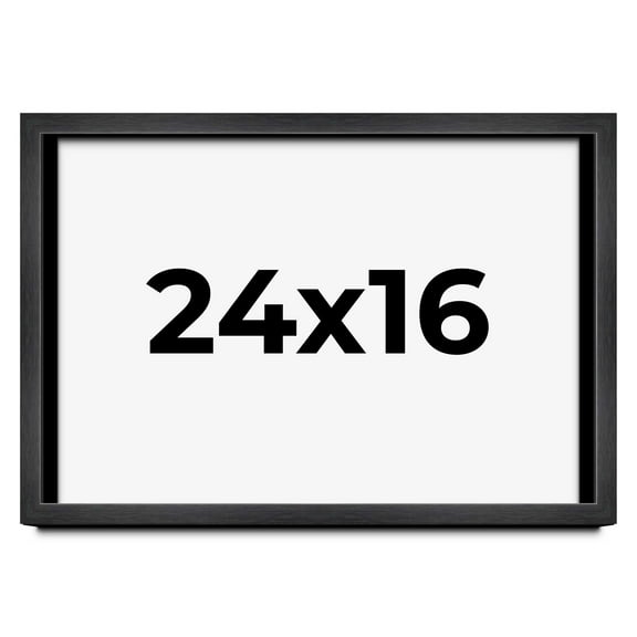 24x16 Black Shadowbox Frame - Interior Size 24x16 by 1 Inches - Made to Display Items Up To 1 Inches Deep