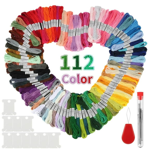 112 Colours Embroidery Thread Set,Skeins Assorted Colors Embroidery Floss Thread