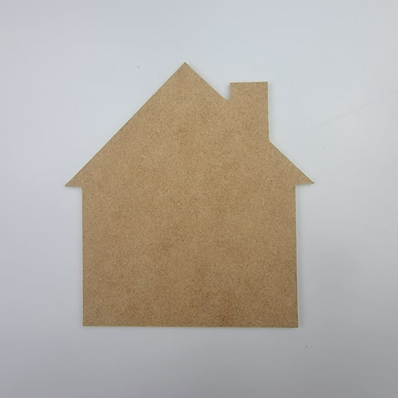 3" House, Unfinished MDF Art Shape by Wooden Craft Cutouts