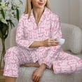 thumbnail image 6 of Haiem Ribbon Bow Pattern Women’s Long-sleeve Sleepwear,Sleepwear Set,2-piece Loungewear Set,Soft PJs Comfy Nightwear with Pockets-, 6 of 7
