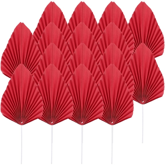 WRISTBIQUE Palm Tree Cupcake Toppers Red for Party Hosts 16Pcs 4.3x3.7in