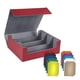 thumbnail image 5 of Estuche para barajas de cartas coleccionables, funda para cartas con capacidad para más de 1800 cartas, de piel sintética. Rojo Forro Gris, 5 of 9
