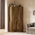 thumbnail image 4 of Tribesigns 70.8" Tall Corner Cabinet, Farmhouse Storage Cabinet with 4 Doors & 5 Storage Shelves (Set of 2), 4 of 7