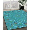 thumbnail image 2 of Ahgly Company Indoor Square Patterned Deep-Sea Green Area Rugs, 3' Square, 2 of 6