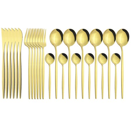 

UMMH Stainless Steel Dinnerware Set Mix Gold Cutlery Set Dinner Knife Fork Coffee Spoon Tableware Kitchen Silverware Sets