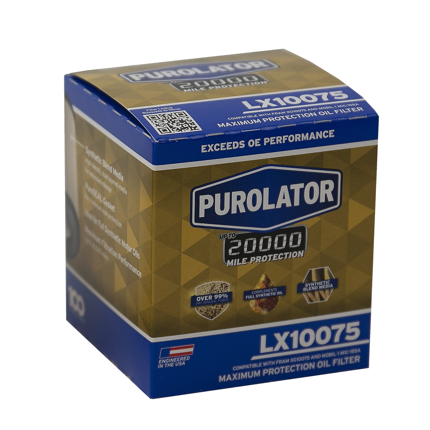 Purolator LX10075 Purolator 20K Oil Filter with 20,000 Mile Protection for Select BMW