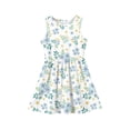 thumbnail image 3 of Iaqnaocc Dresses for Girls Size 10-12 Mini Floral Print Dress Party Cute Sleeveless Girls Clothes Summer Trendy Special Occasion Dress for Girls Sky Blue 7-8 Years, 3 of 4