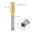 thumbnail image 2 of Uxcell M12 x 1.75 Left Hand Titanium Coated High Speed Steel Machine Straight Flute Tap, 2 of 6